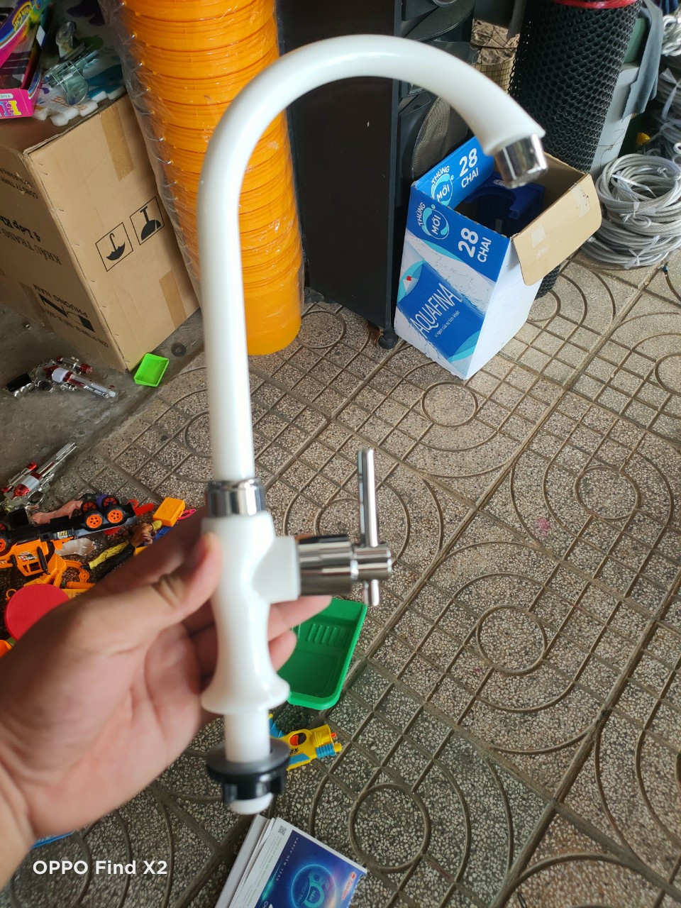 Vòi chậu rửa chén - nhựa abs - tay xi inox