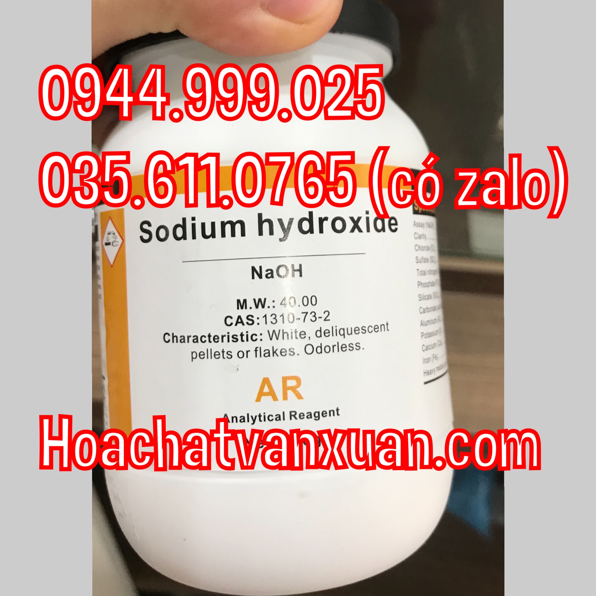 NaOH lọ 500g xút natri hydroxide Xilong