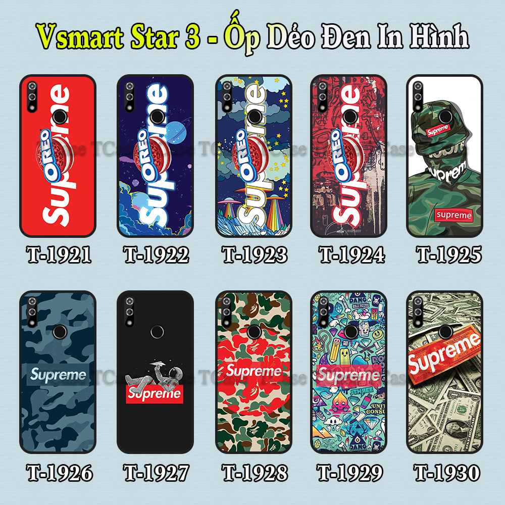 [HCM]Ốp Lưng Vsmart Star 3 dẻo đen in hình Sup_Reme