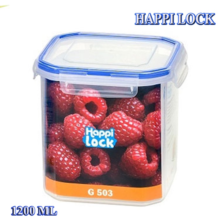 [DÀY ĐẬY KÍN] Hộp nhựa Happi Lock 1200ml - Hộp nhựa đựng thực phẩm có nắp đậy kín an toàn cho sức khỏe