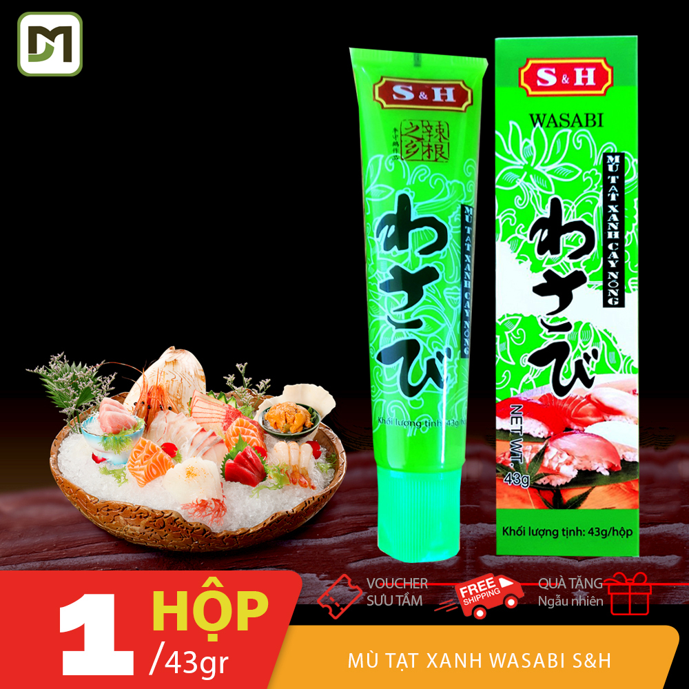 Mù tạt xanh s&h hộp nắp vuông 43gr