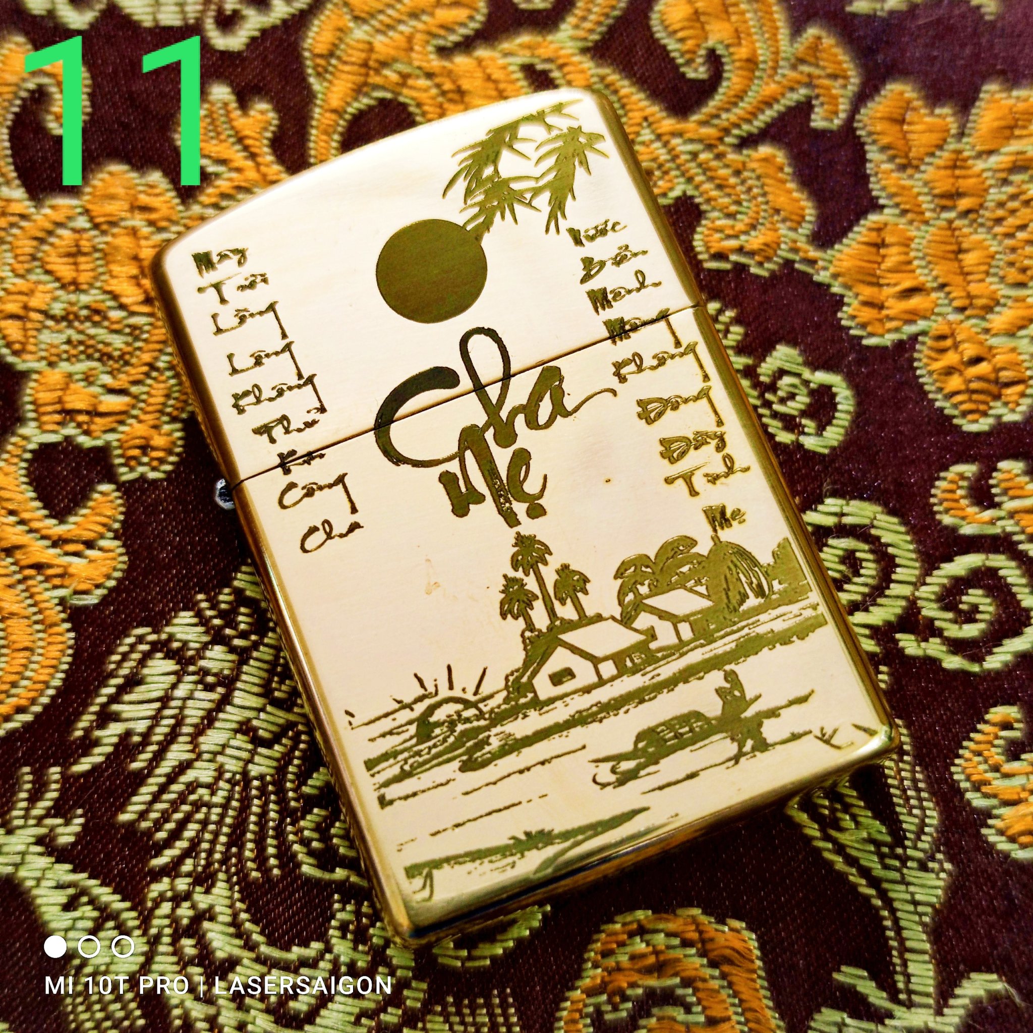 [HCM]Bật Lửa Zippo Đồng Nguyên Khối Mẫu Cha Mẹ [Kèm Chai Xăng].