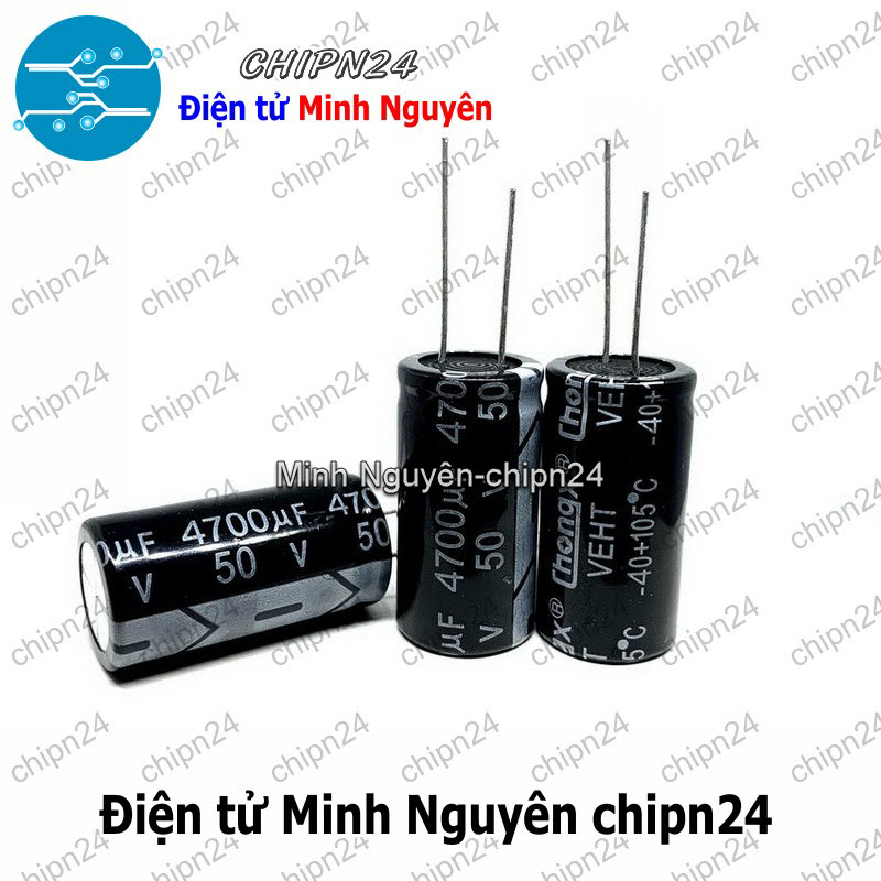 [2 con] (F261) Tụ hóa 4,700uF 50V Đen (18x35mm) (4700uF 50V) - HH000941