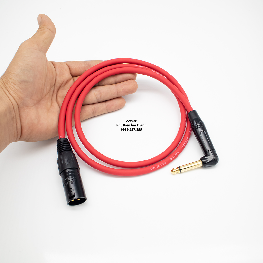 Dây Canon Đực Ra 6 Ly Cong Góc Vuông, dài 0.5m-1m-2m-3m-5m-8m-10m-15m-20m, giá 1 dây (XLR Male To TS 1/4inch) dây canon 6ly kết nối tín hiệu âm thanh.