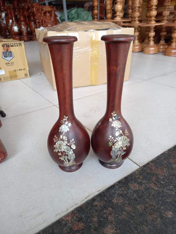 Cặp lục bình gỗ hương cao 30cm