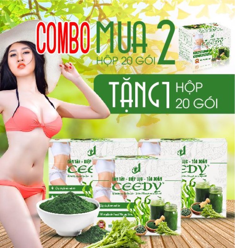 COMBO 4 GIẢM CÂN CẤP TỐC- THANH NHIỆT GIẢI ĐỘC, LÀM ĐẸP DA - CẦN TÂY-DIỆP LỤC-TẢO XOẮN -CEEDY - KHÔNG HIỆU QUẢ HOÀN TIỀN
