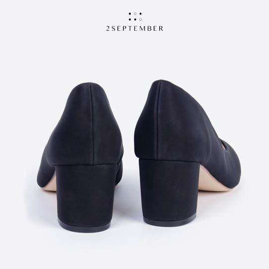 [HCM]Giày cao gót 5cm mũi tròn 2September Katy Black