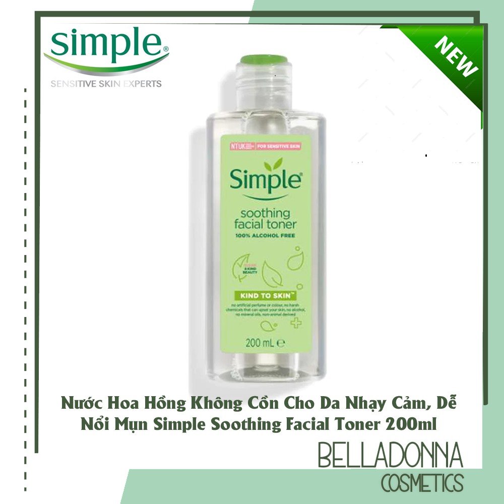 Nước Hoa Hồng Cân Bằng Da Dịu Nhẹ Simple 200ml