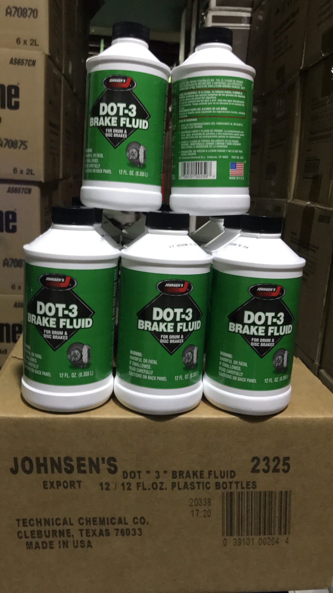 [HCM]Dầu thắng Ô TÔ Johnsen’s 355ml Dot 3 Brake Fluid Mỹ