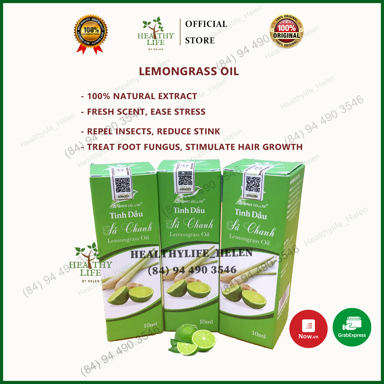 Tinh Dầu Sả Chanh (100% Nguyên Chất, AFOREX, 10ml)