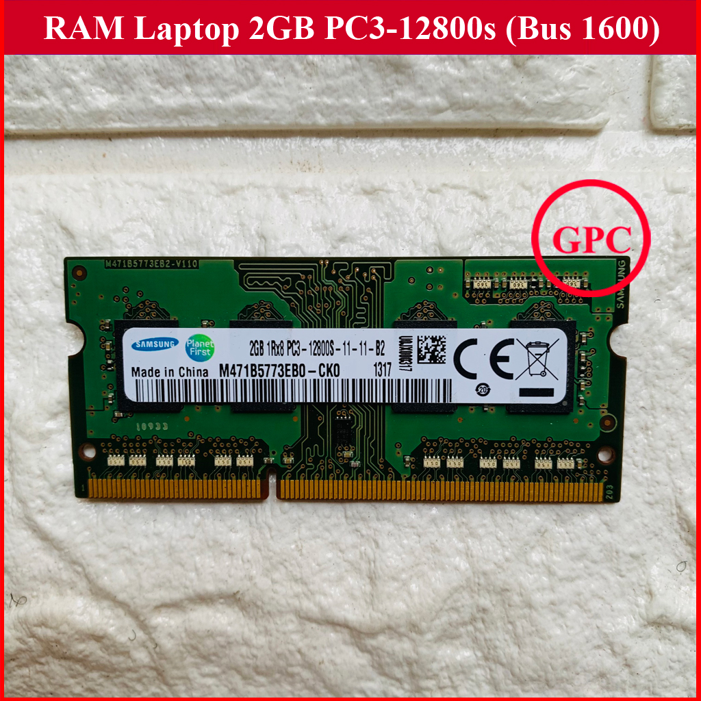 RAM Laptop 2GB PC3-12800s (DDR3 Bus 1600 MHz) hàng bóc máy đã qua sử dụng