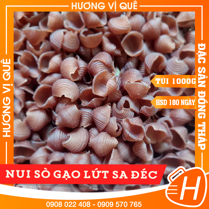 Nui sò gạo lứt sa đéc - túi 1000g - đặc sản đồng tháp