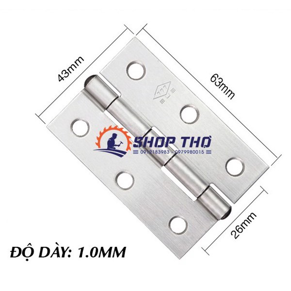 Bản Lề Lá Inox 201 các loại (4Cái)
