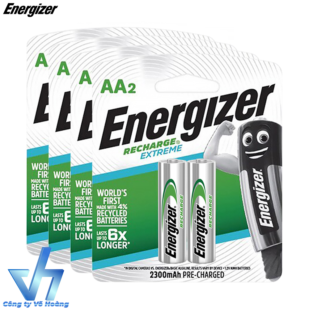 Bộ 8 pin sạc AA Energizer Recharge Extreme 2300mAh
