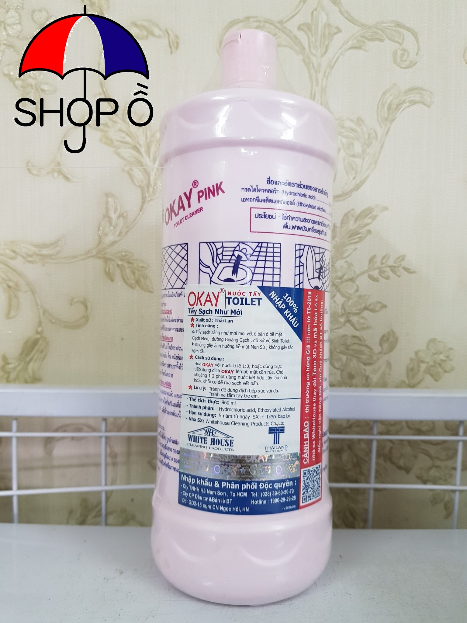 Combo 2 chai nước Tẩy Toilet OKAY Thái Lan 960ml