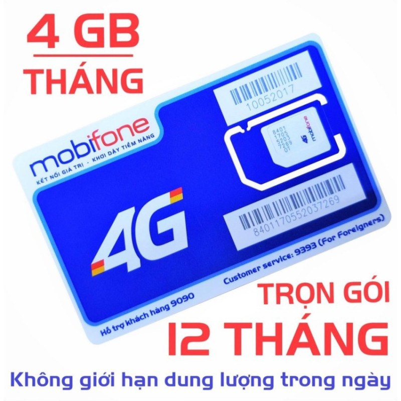 ⚡️GIÁ HỦY DIỆT⚡️ Sim 4G DATA Mobifone Trọn Gói Không Cần Nạp Tiền 1 Năm.