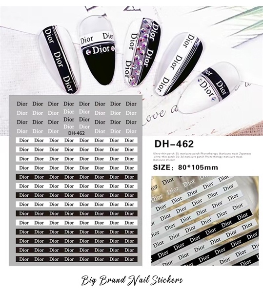 Stickers dán móng thương hiệu Dior chữ đen DH-462