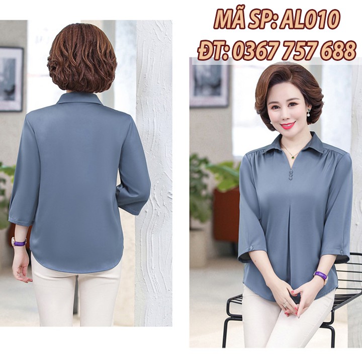 Áo Sơ Mi Chất Lụa Trung Niên Lịch Sự Sang Trọng AL010