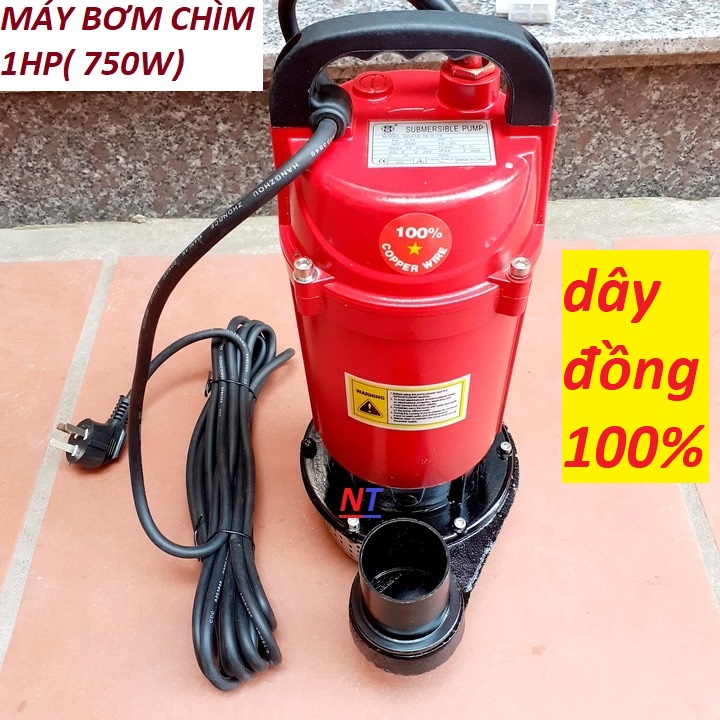Máy Bơm Chìm Bơm Tõm 750W 100% Dây Đồng ( 1 ngựa )