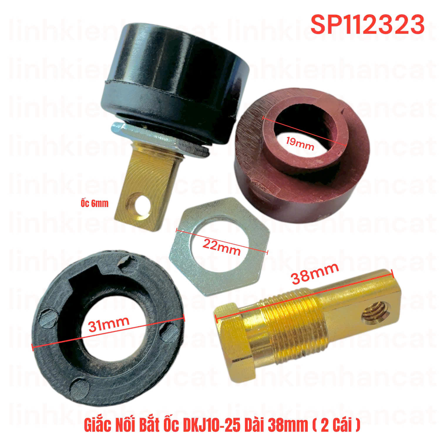 [ Cặp 2 Cái ] Giắc Nối Bắt Ốc DKJ10-25 Dài 38mm