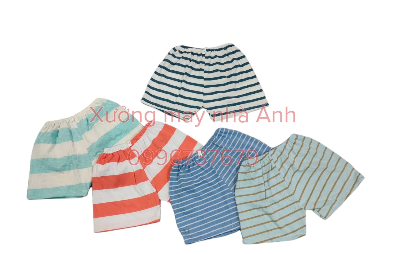 Set 10 quần đùi ngang kẻ cho bé