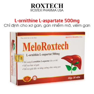 Viên uống bổ gan Meloroxtech L-ornithine L-aspartat 500mg giảm xơ gan, men gan, gan nhiễm, viêm gan cấp và mãn tính - 30 viên thumbnail