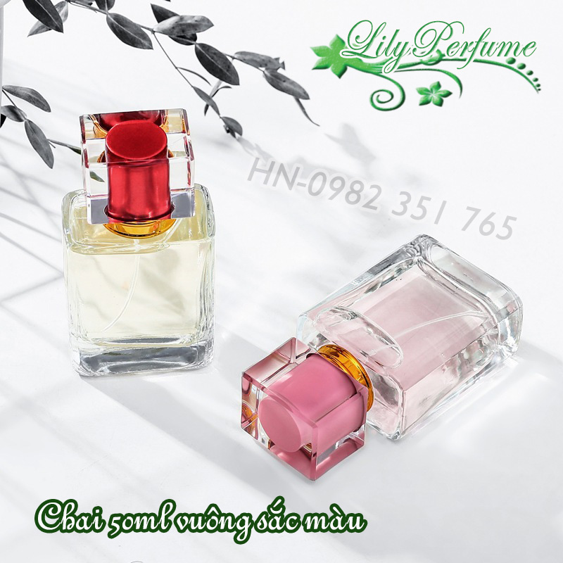 Lọ chiết nước hoa 50ml sắc màu (Ống chiết nước hoa/ Vỏ chiết nước hoa/ Chai chiết nước hoa)