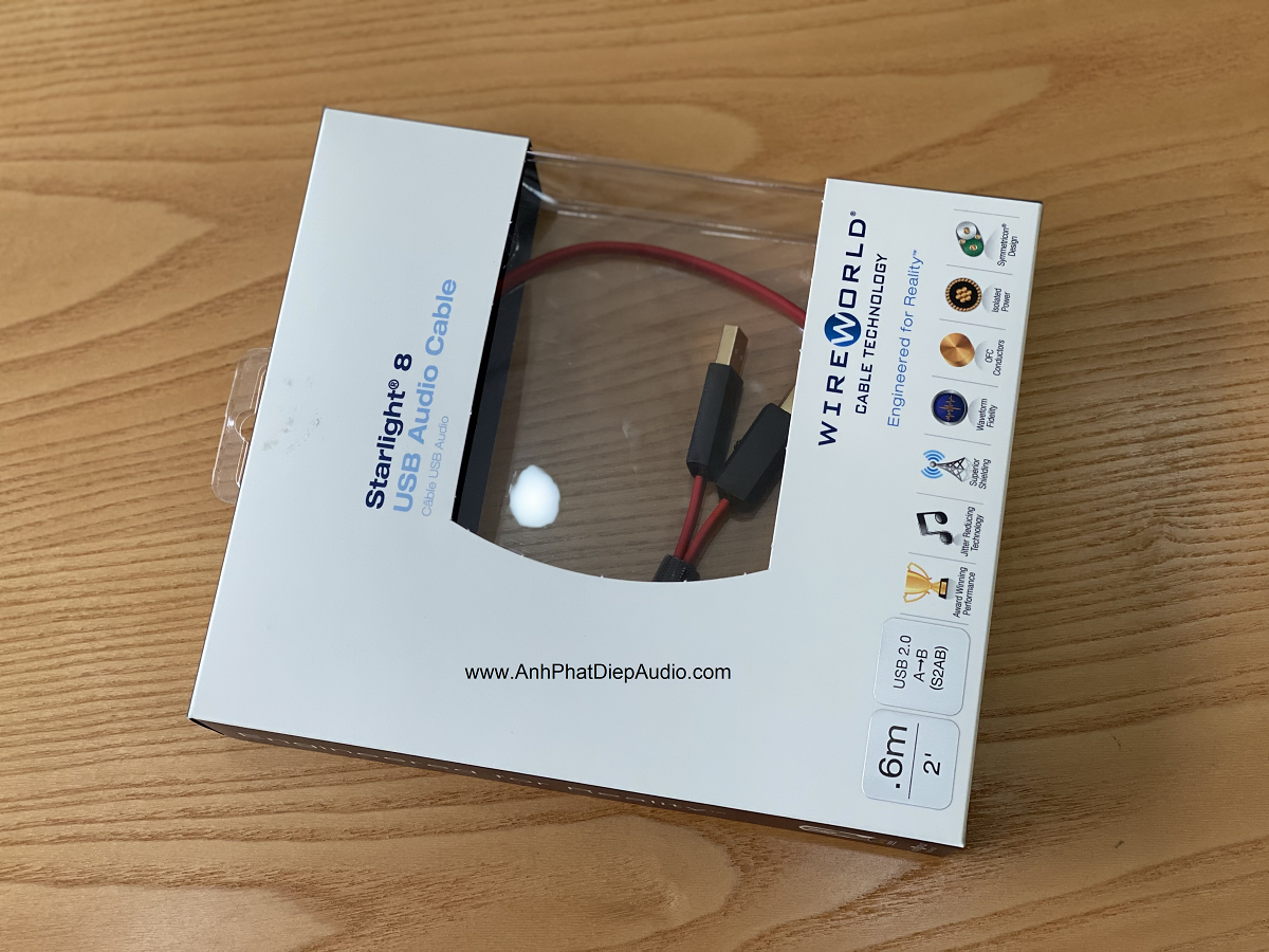 Dây usb WIREWORLD Starlight 8 USB 2.0 A to B Audio Cables