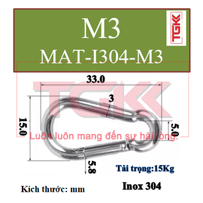 Móc xích inox 304 m3-m12