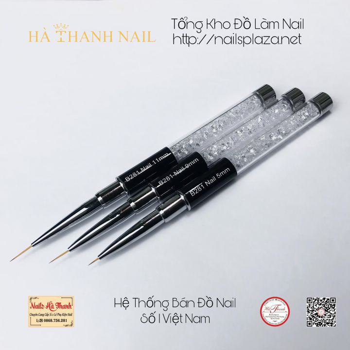 Cọ Vẽ Nét Cán Đá 3 Cỡ 5mm 9mm 11mm