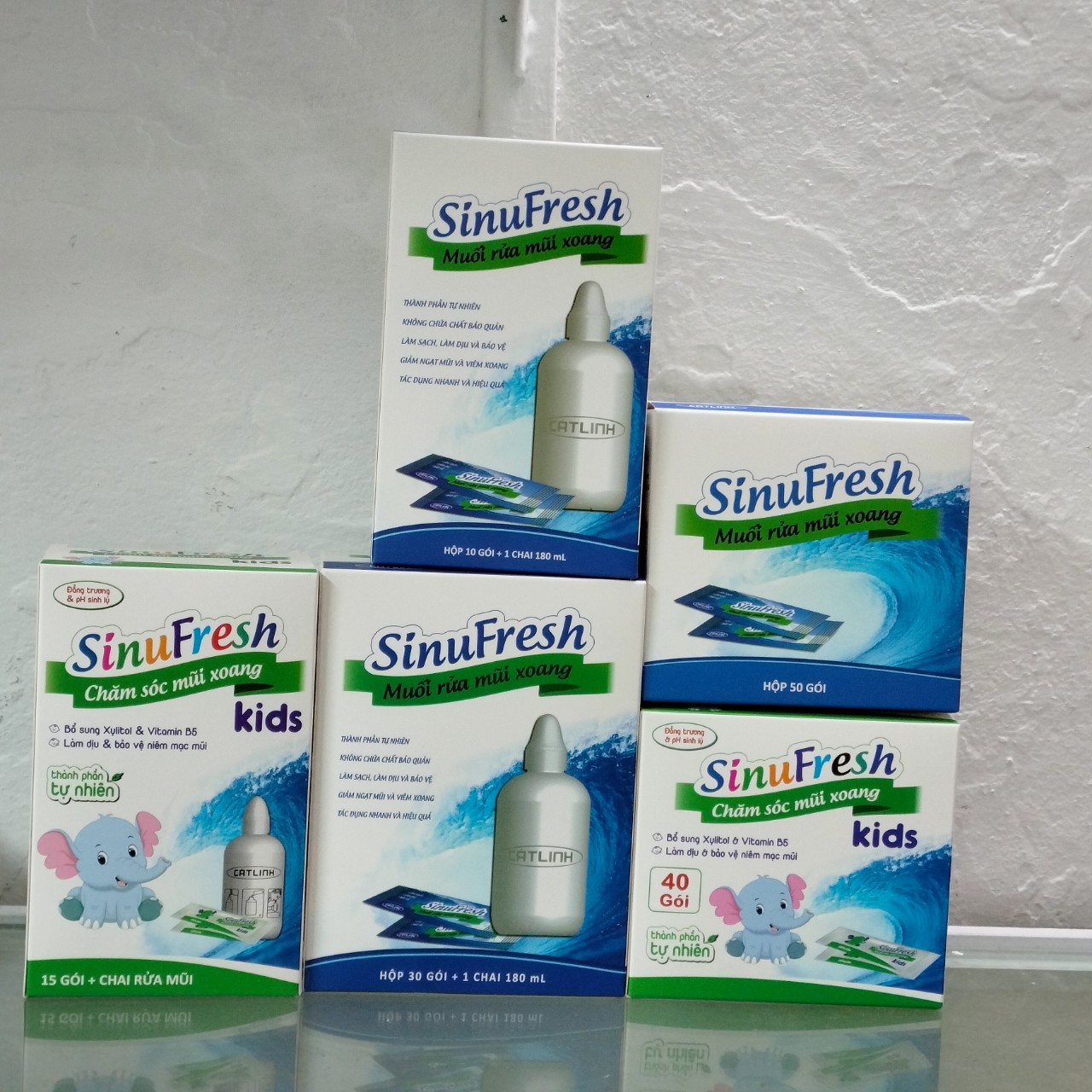 Bộ bình, Muối rửa mũi SinuFresh, sinufresh kids