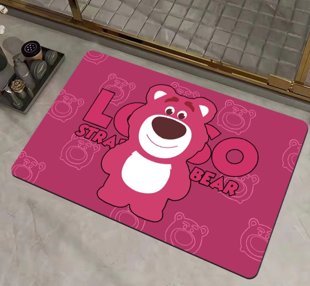 Thảm lau chân, thảm phòng ngủ gấu dâu lotso, thảm chùi chân nỉ 40*60