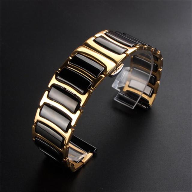 Correa galaxy watch 4 44mm strap for samsung galaxy watch 3 45mm band Ceramic luxury metal bracelet for huawei watch gt2 46mm
