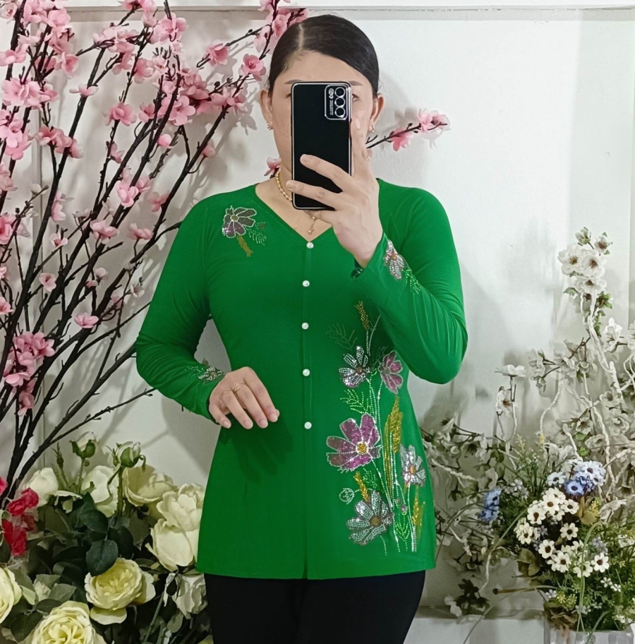 Áo Bà Ba Hoa Đá_B1 - Áo Lẻ (Không Quần)