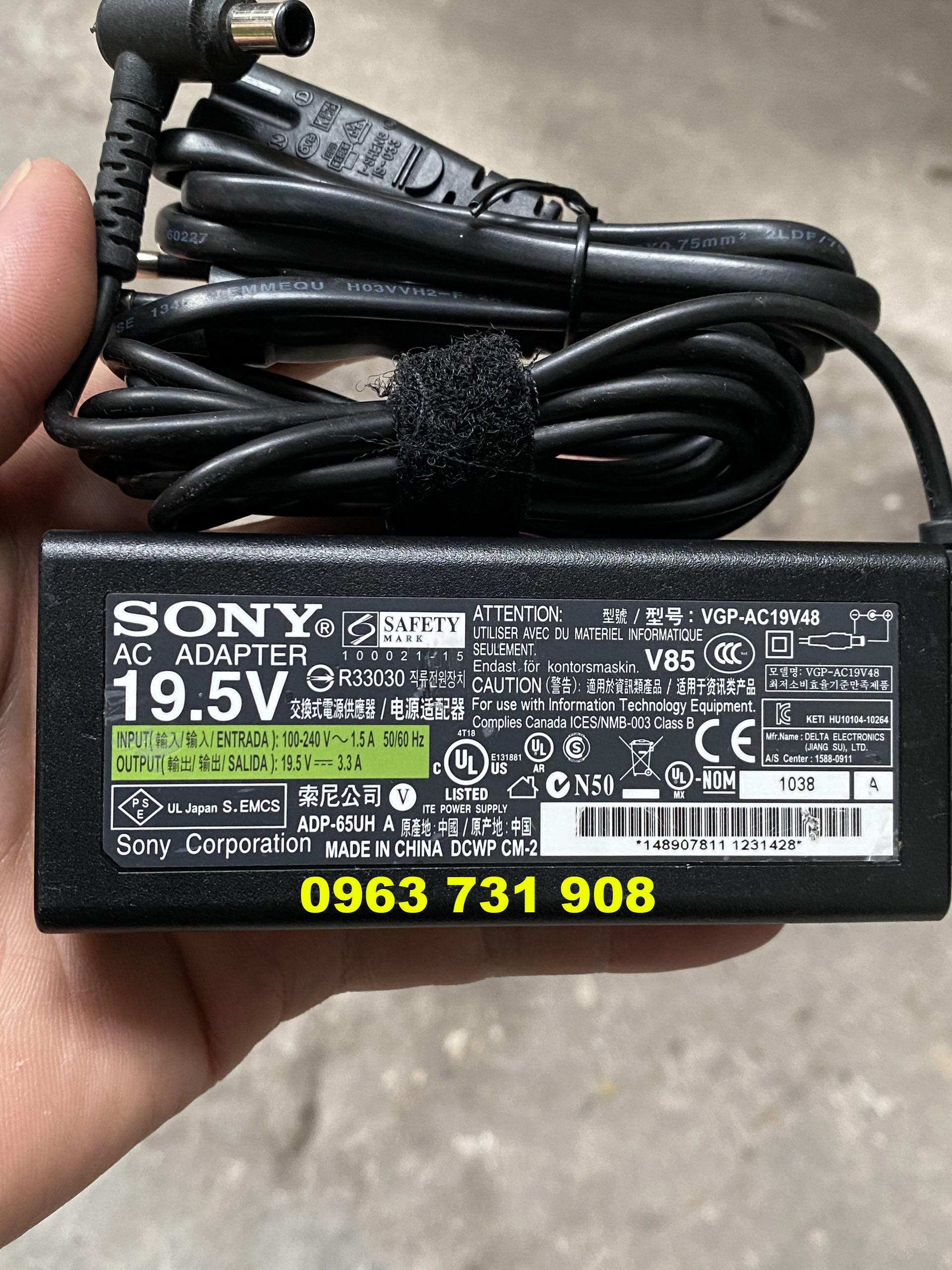 Sạc laptop sony 19.5V-3.3A bản gốc