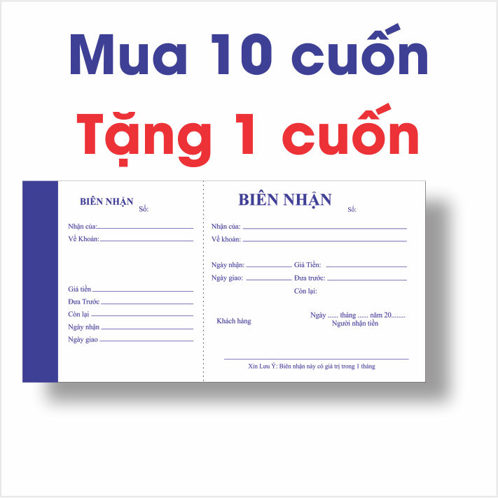 Biên nhận 1 liên giấy tốt M14