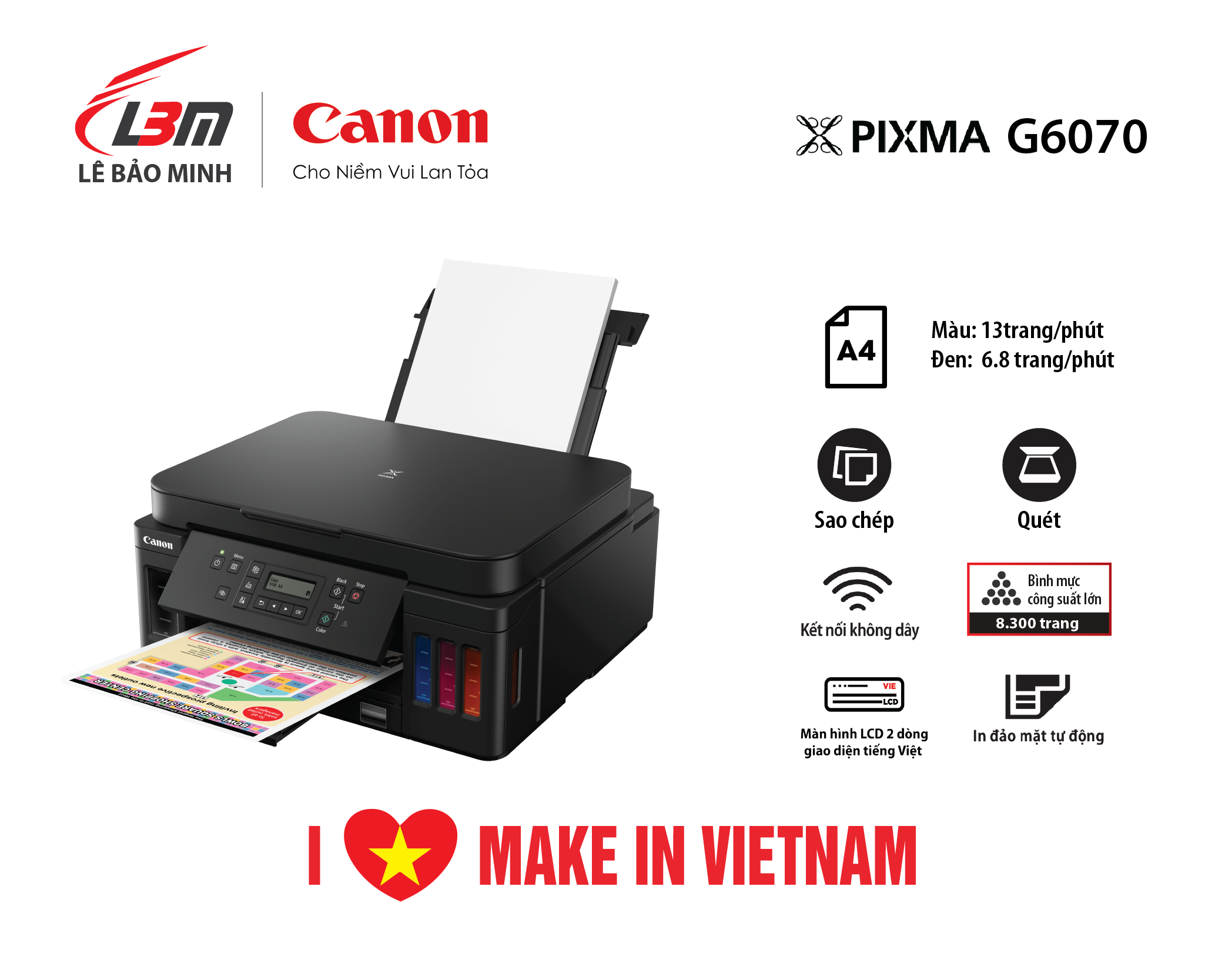 MÁY IN PHUN LIÊN TỤC CANON G6070 ĐA NĂNG