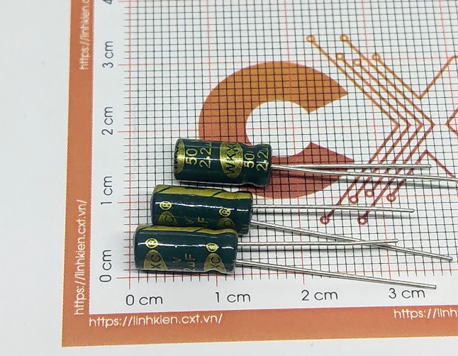 Tụ Hóa 2.2uF 50V 5x11mm (20c)