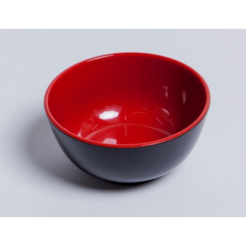 Bát cơm nhựa melamine đỏ đen 2 lớp - A106