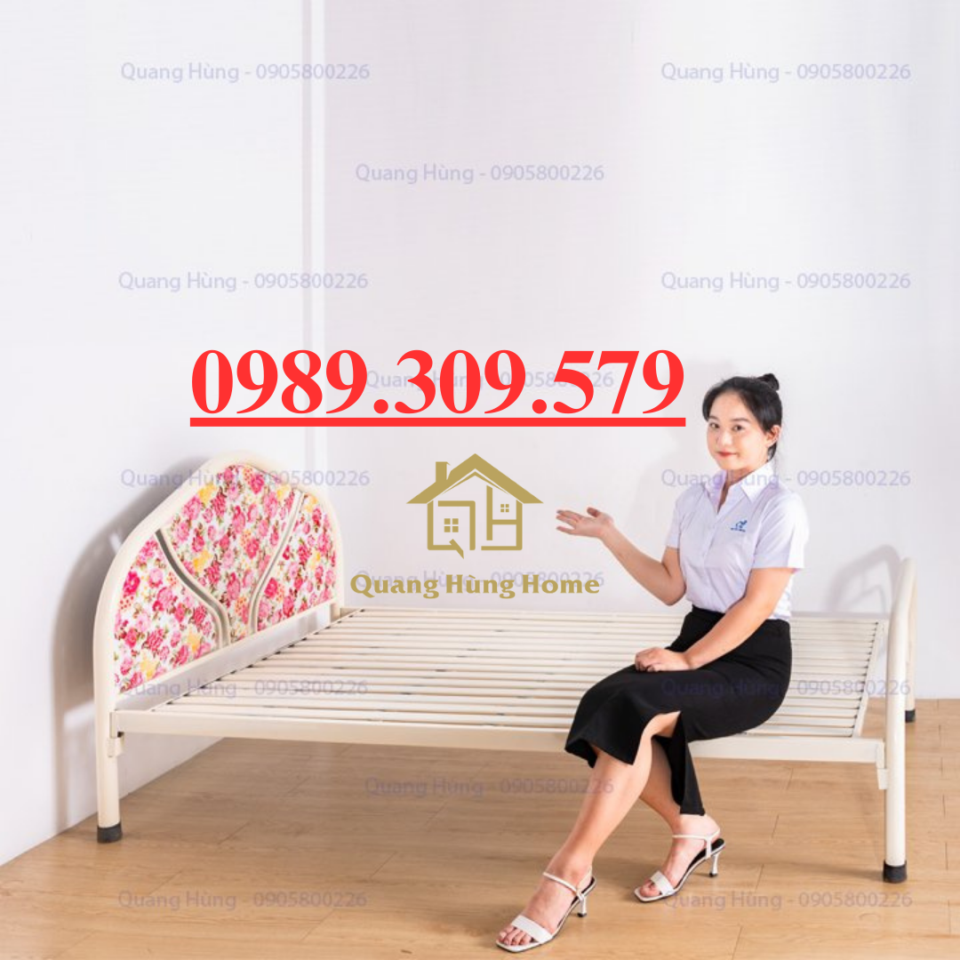 Giường sắt ống tròn đơn dày dặn cao cấp giao nhanh 2h hcm