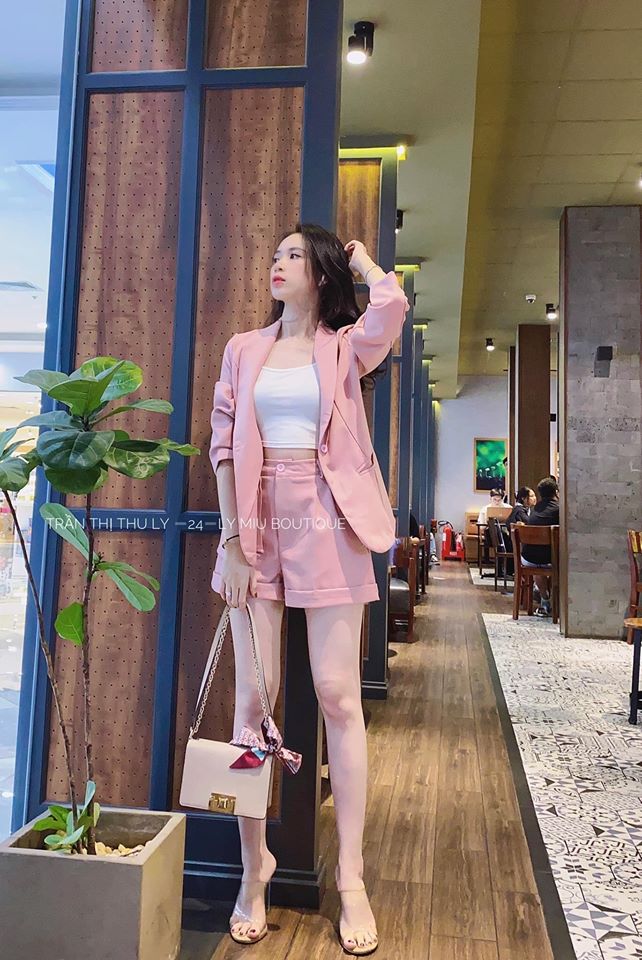 Set áo khoác vest mix quần short