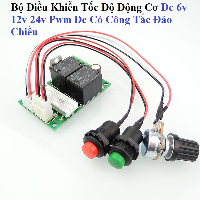 Bộ điều khiển tốc độ động cơ dc 6v 12v 24v 3a 80w công tắc đảo chiều điều chỉnh tốc độ pwm, bộ điều khiển động cơ dc