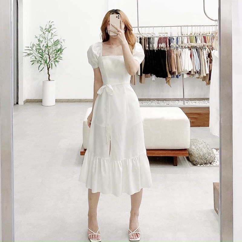 ĐẦM ĐUÔI CÁ, CỔ VUÔNG (có ảnh thật) MS142
