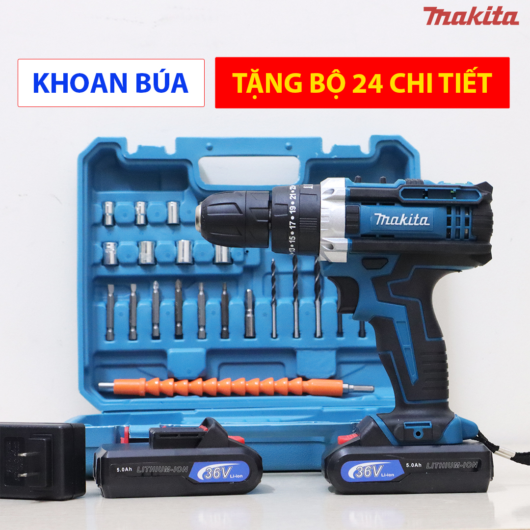 [HCM]Máy Khoan Vặn Vít Makita có búa 36v 100% lõi đồngMáy bắn vít pin Nhật bãiMáy Khoan Pin Bắt Vít Nhật Bãimáy khoan pin makita 3 chức năng. bắn vít bắn tôn khoan tườnggỗbê tông.