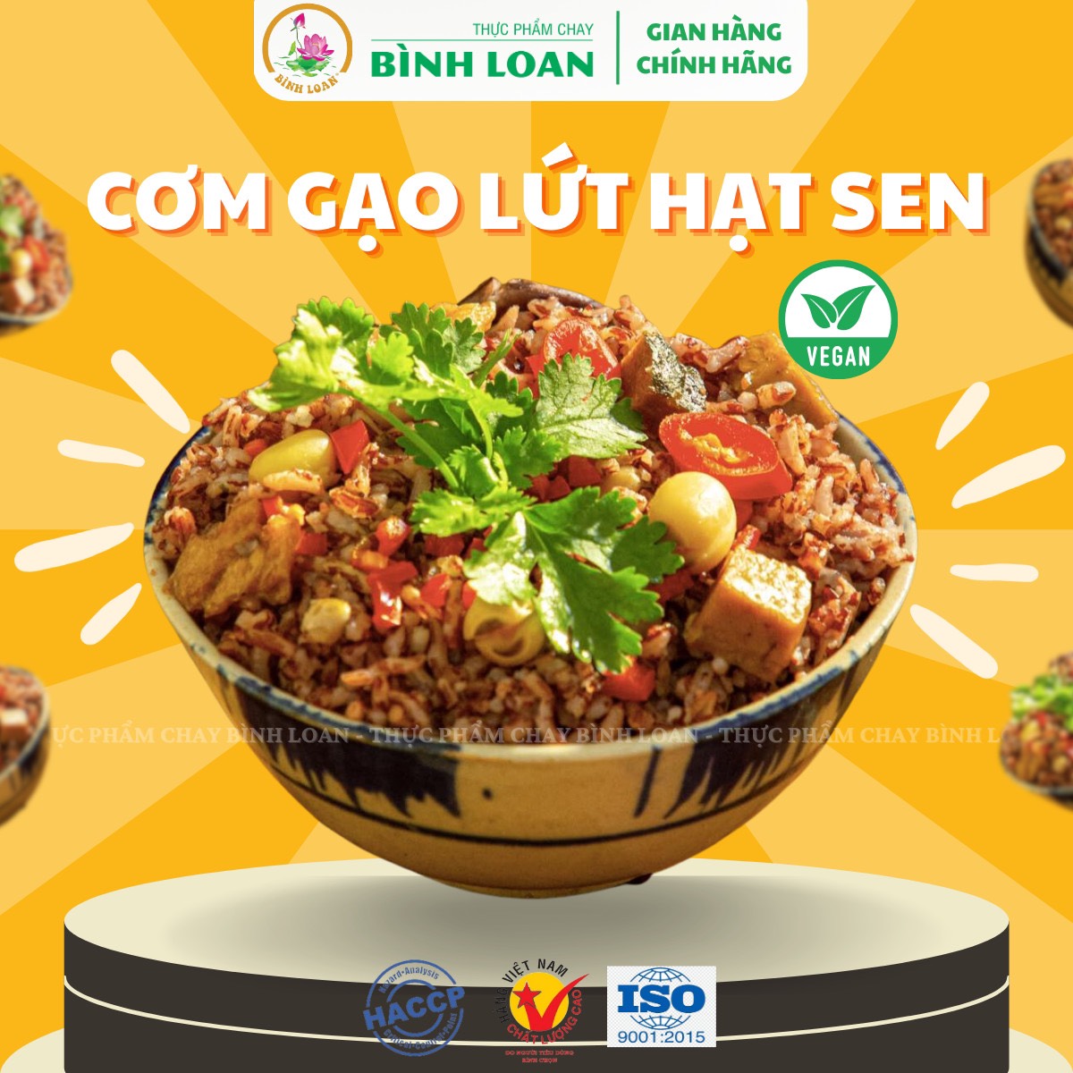 Thực Phẩm Chay Bình Loan - Combo 24 hộp Cơm Gạo Lứt Hạt Sen