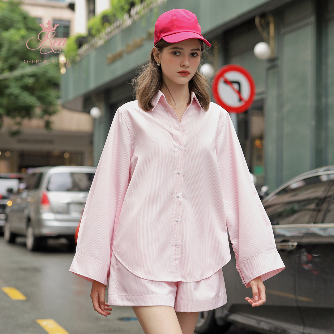 REN BY TEE - Áo Sơ Mi Hồng Tay Dài