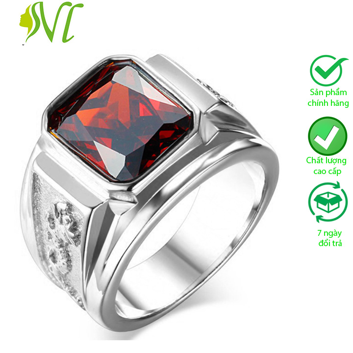 Nhẫn nam titan nhẫn nam đẹp ngầu đính đá nhẫn nam titan không gỉ không đen xài nước tốt Người Đẹp Vì Lụa