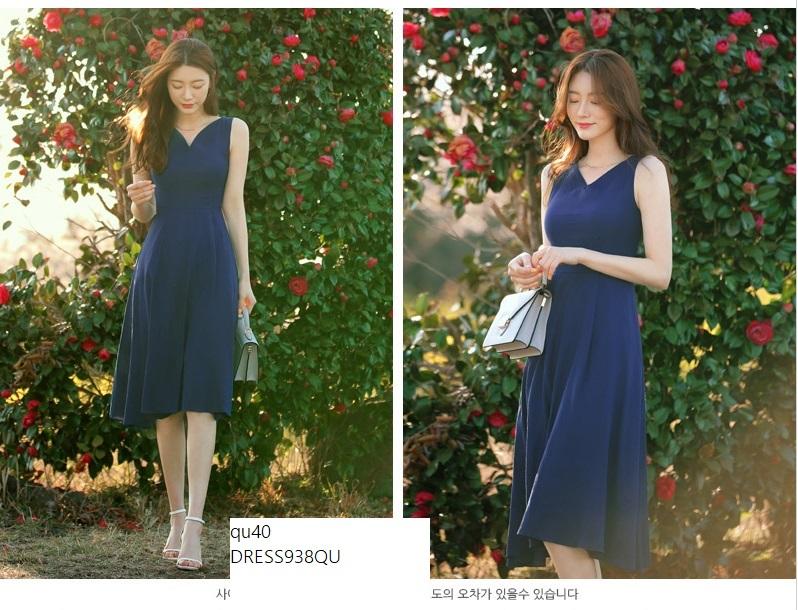 Dress938qu đầm xòe thiết kế cổ tim