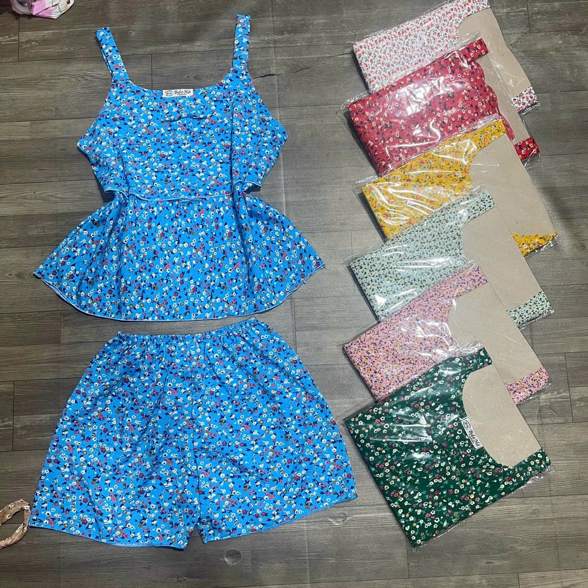 [SIZE40-55KG) Đồ bộ LỤA ĐÙI Hoa Nhí CHẤM BI CHẤT VẢI LỤA HÀN MỀM MÁT thời trang