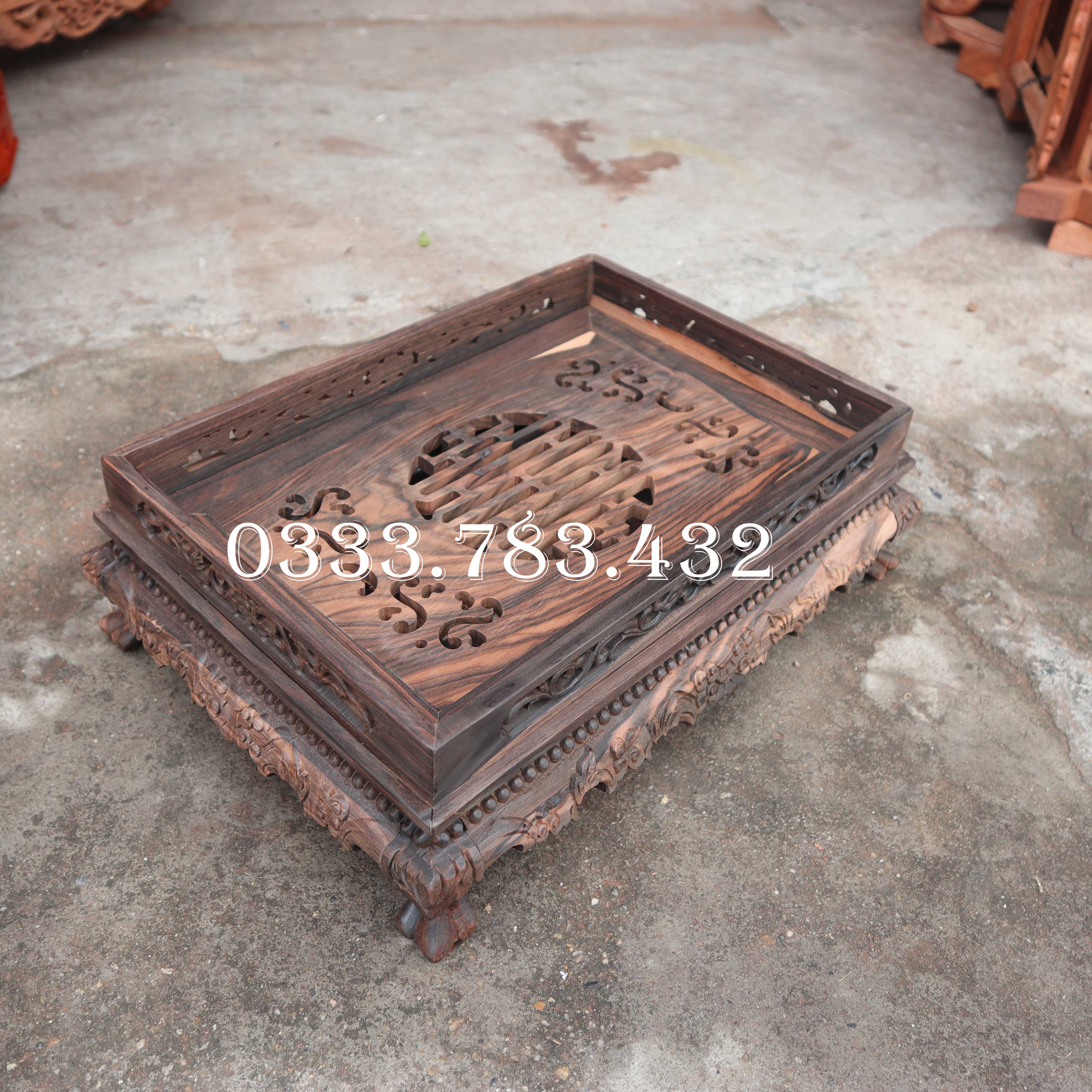 KHAY TRÀ CHÂN QUỲ PHÒNG KHÁCH ĐỂ BÀN GỖ MUN